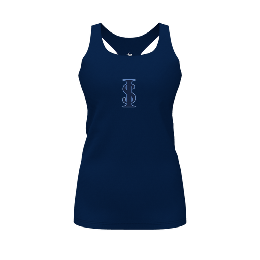 [CUS-DFW-RCBK-PER-NVY-FYS-LOGO2] Racerback Tank Top (Female Youth S, Navy, Logo 2)