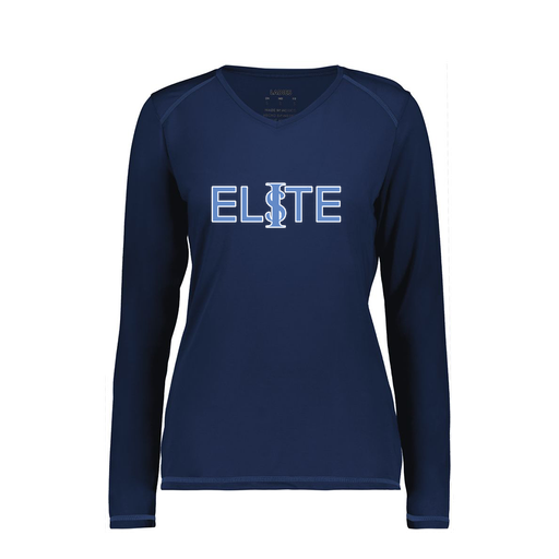 [6847.065.XS-LOGO1] Women's SoftTouch Long Sleeve (Female Adult XS, Navy, Logo 1)