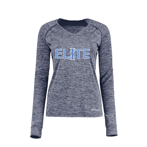 [222770.U22.XS-LOGO1] Ladies Electric Long Sleeve Shirt (Female Adult XS, Navy, Logo 1)