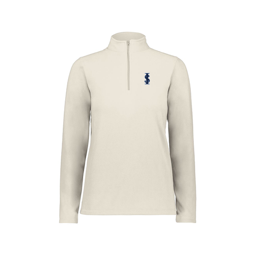 [6864.53T.XS-LOGO2] Ladies MicroFleece 1/4 Zip Pullover (Female Adult XS, White, Logo 2)