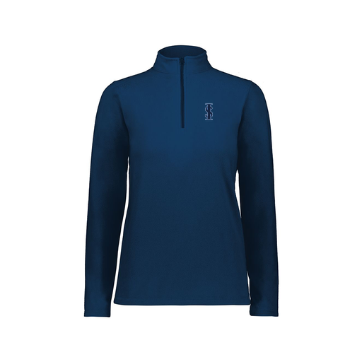 [6864.065.XS-LOGO2] Ladies MicroFleece 1/4 Zip Pullover (Female Adult XS, Navy, Logo 2)