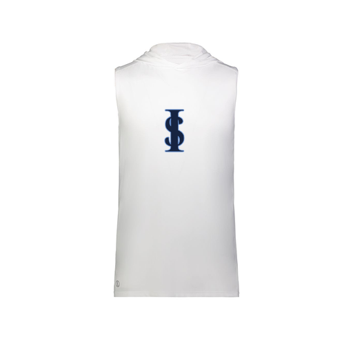 [222590.005.XS-LOGO2] Men's CoolDry Sleeveless Hoodie (Adult XS, White, Logo 2)