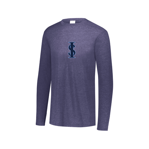 [FTLCUBNV-AXS-LOGO2] Decker Men's Tri-Blend T-Shirt - Long Sleeve (Adult XS, Navy, Logo 2)