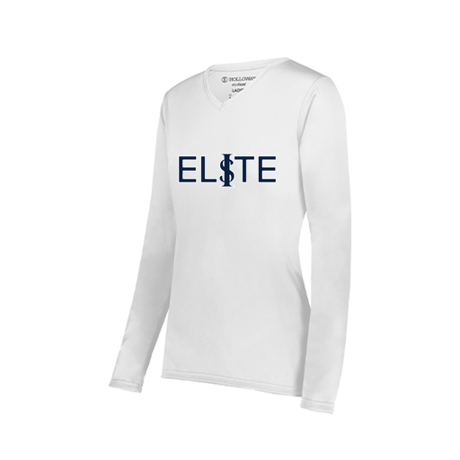 [222824.005.S-LOGO3] Ladies LS Smooth Sport Shirt (Female Adult S, White, Logo 3)