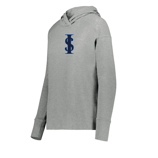 [222798-SIL-FAXS-LOGO2] Ladies Ventura Thin Knit Hoodie (Female Adult XS, Silver, Logo 2)